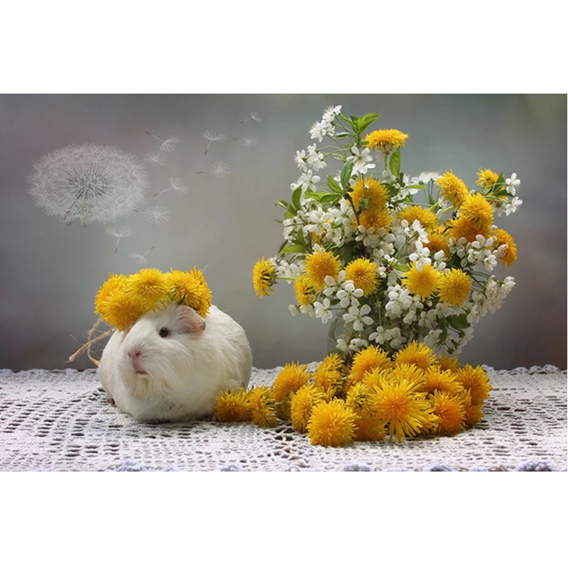 5D алмазная картина DIY Алмазная вышивка мышь ромашка бутылка мозаика подарок