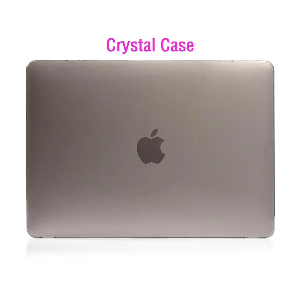 crystal Gray Кристальный \ Матовый Прозрачный чехол для Apple macbook Air Pro retina 11 12 13 15 для mac book Air 13 чехол+ чехол для клавиатуры - Цвет: crystal Gray