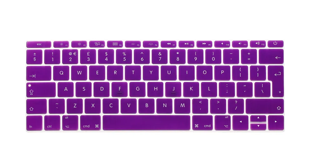 Клавиатура кожного покрова Европейская версия для Macbook 1" A1534 retina Pro 13" не с сенсорной панелью A1708 Версия ЕС пылеотталкивающая пленка - Цвет: Фиолетовый