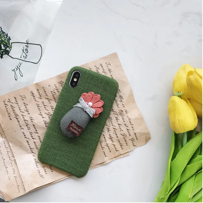 Винтаж Хлопок льняная ткань чехол для iphone XS 8 7 6 6s плюс мягкая задняя крышка X/XR/XSMAX