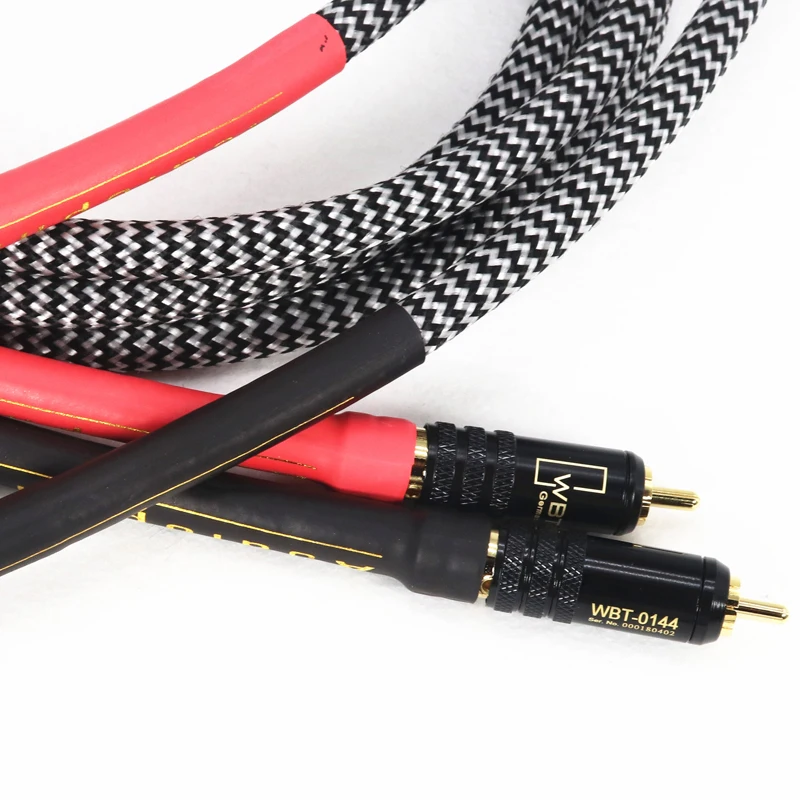 1 пара Hifi WBT 0144 Позолоченные разъемы RCA QED подпись OFC посеребренный Соединительный