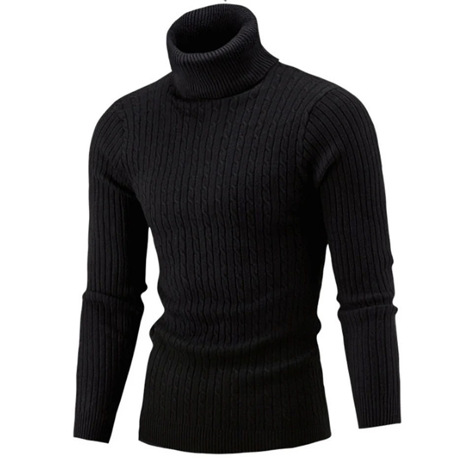 

ZOGAA Winter High Neck Thick Warm Sweater Men Turtleneck Brand Mens Sweaters Slim Fit Pullover Men Knitwear Male Double collar