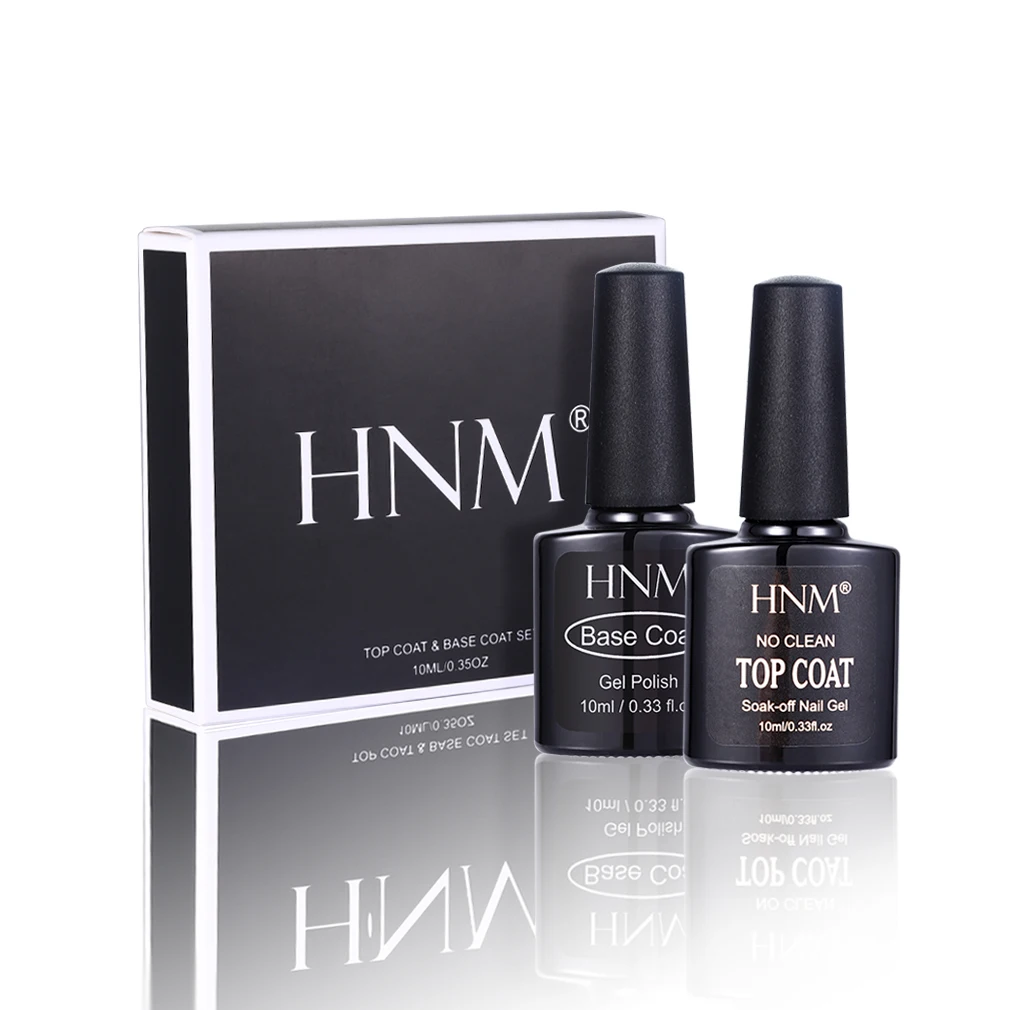 HNM 2 шт./компл. лак для ногтей гель грунтовка Подарочная коробка мульти-Применение верхний слой 10 мл Базовое покрытие и нет чистой лаки для ногтей УФ-светодиодный Lucky лак