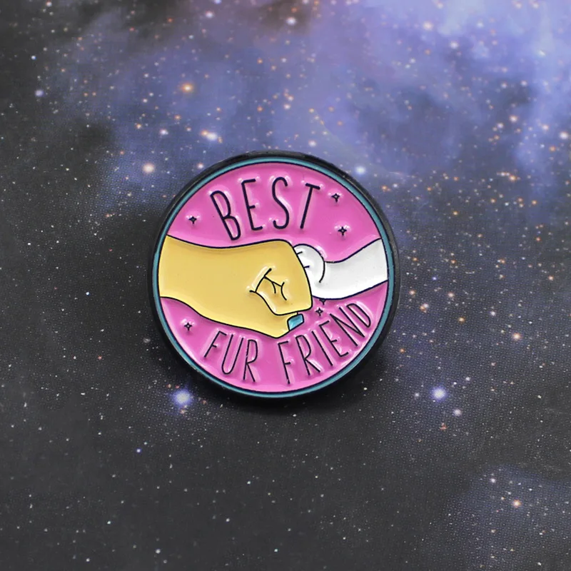 Оригинальная меховая брошка Лучший Друг Человек и животное | Украшения