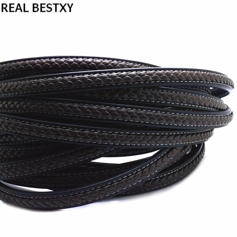Плетеный кожаный шнур Real Bestxy веревочный для изготовления браслетов ювелирных