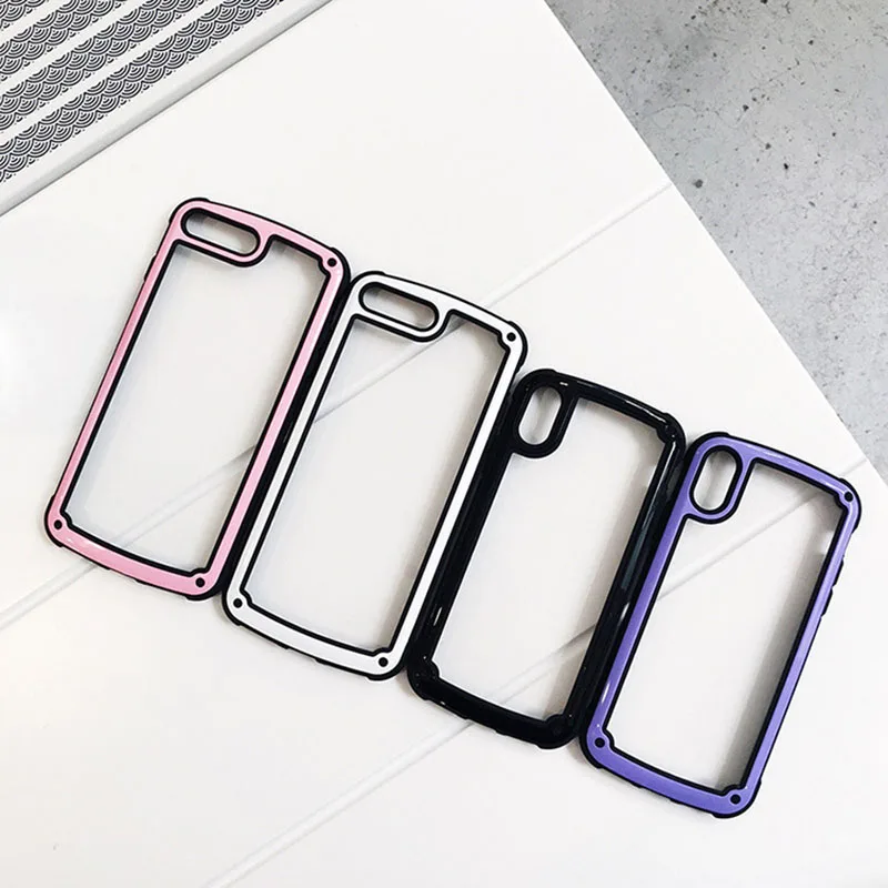 Простой силиконовый чехол для телефона Iphone 7 8 6 6s s Plus Tpu + pc X XS XR MAX|Чехлы-накладки| |
