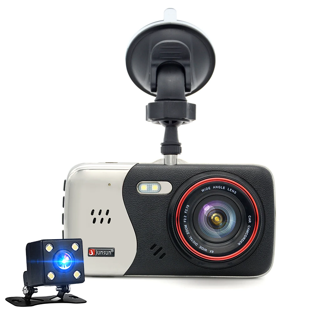 Junsun Даш Cam Автомобильный ВИДЕОРЕГИСТРАТОР Камера Full HD 1080 P Двойной объектив