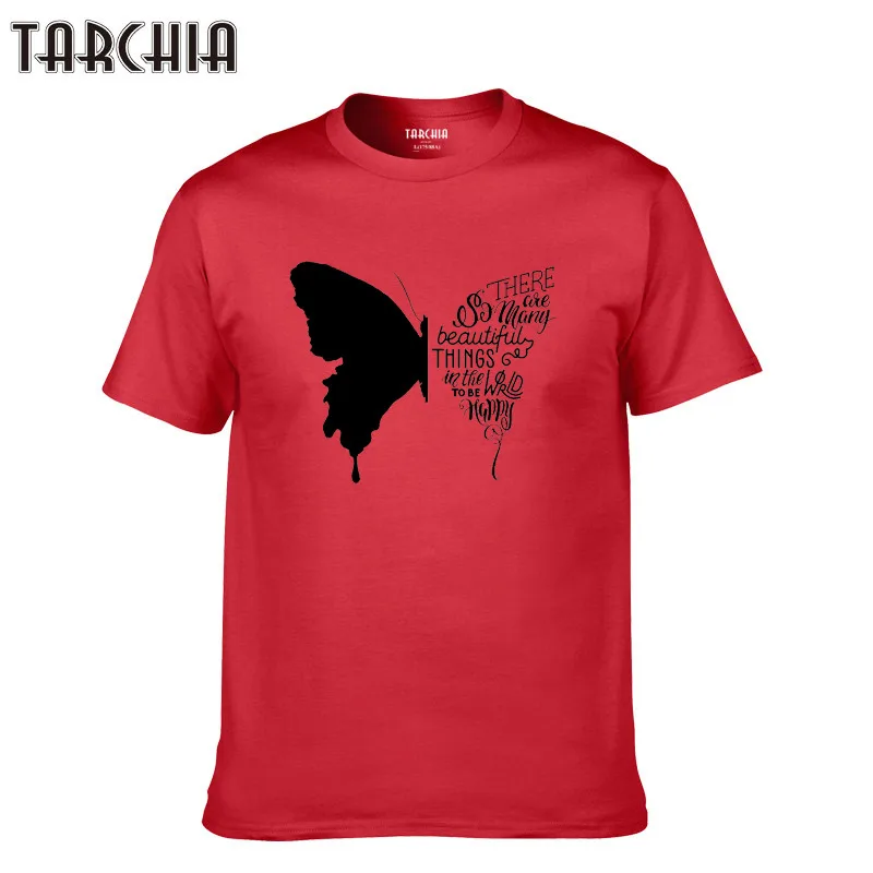 TARCHIA 2021 бабочка силуэт приталенная хлопчатобумажная футболка Homme топ с длинными