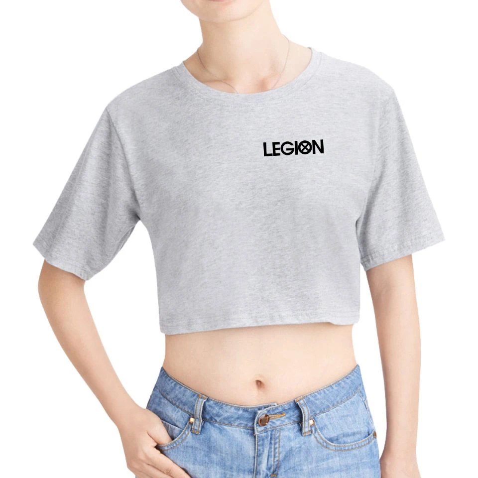 Женские укороченные топы с принтом Legion 2D летние футболки коротким рукавом Новое