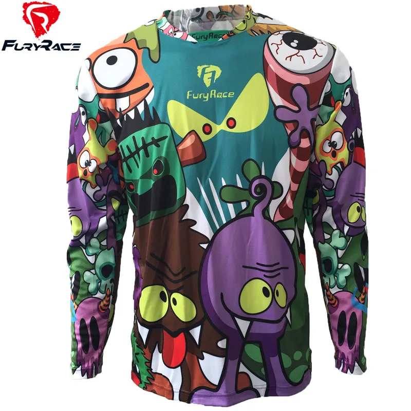 FURY Racing 2017 мужские синие камуфляжные майки для горного велосипеда MTB BMX футболки