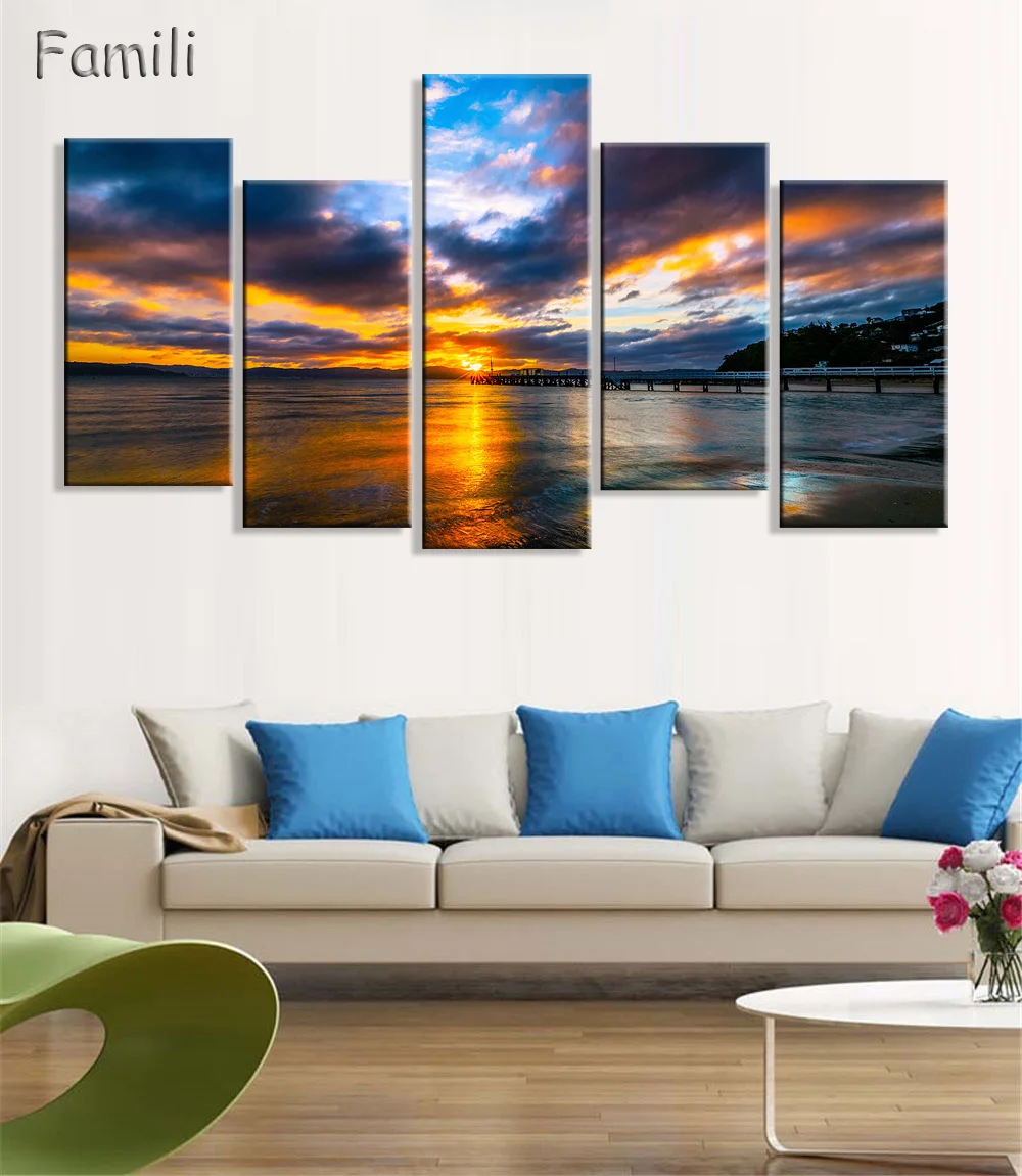 Wall Pictures Mountain Landscape Painting Art New Zealand Photo Canvas Print Poster For Home &amp Office Decor No Framed art print | Дом и сад