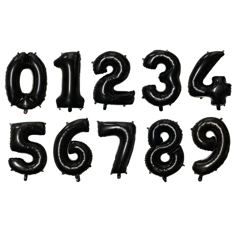 Black Large 40inch Rose Gold Foil Number Balloons Birthday Party Decorations Kids Wedding Decorations Globos BabyShower Boy Girl Decor - Цвет: Black