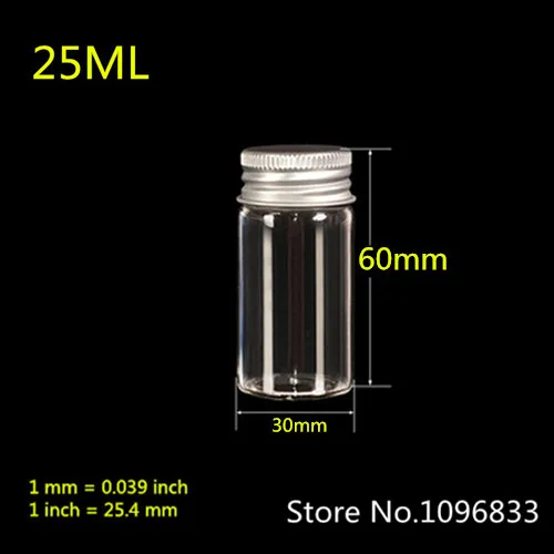 100 шт. маленькие стеклянные прозрачные мини бутылки с винтовой крышкой 25 мл|empty