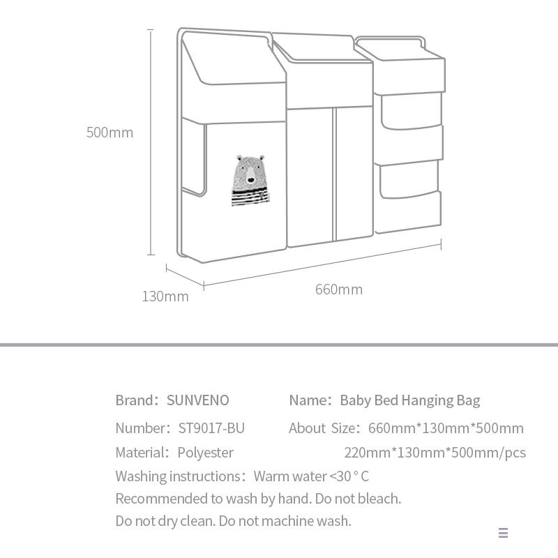 

2020 Hot Sale Portable Baby Crib Organizer Bed Hanging Bag for Baby Essentials Diaper Storage Cradle Bag Bedding Set