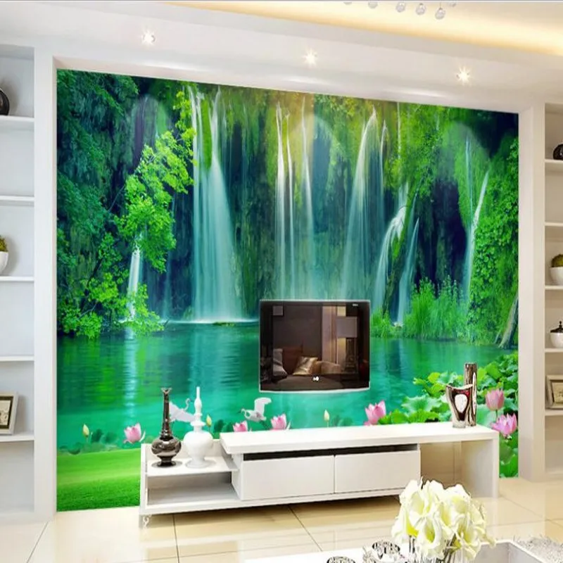 3D-обои wellyu на заказ Настенные обои с изображением пейзажа водопада природы фона
