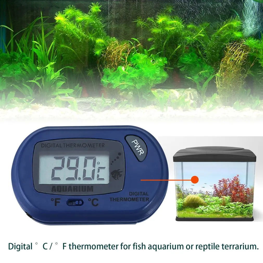 ЖК-дисплей цифровой термометр аквариумных рыб воды Террариум бесплатные