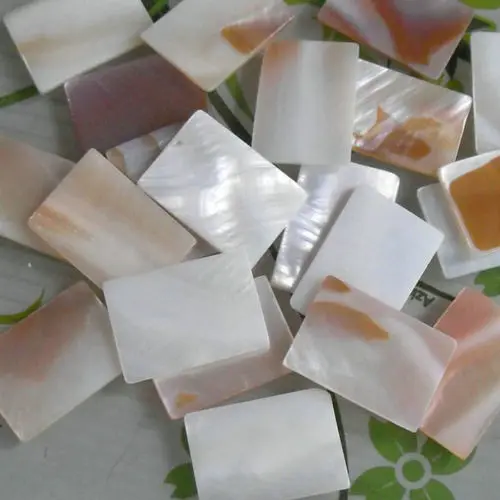 

20 Pcs natural decorate Inlay material rectangular white pearl shell blanks