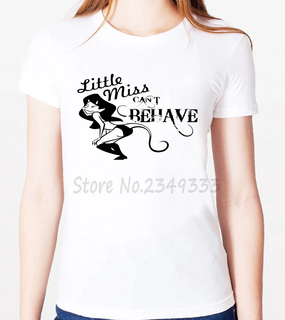 

LITTLE MISS CAN'T BEHAVE Print Women tshirt Modal Casual Loose Funny t shirts For Lady Top Tee SH-76