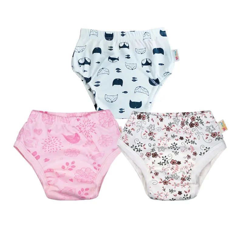 

3Pcs Waterproof Shorts 4 Layers Reusable Baby Kids Infant Potty Training Pants New Waterproof Cloth Diaper Nappies Underwears