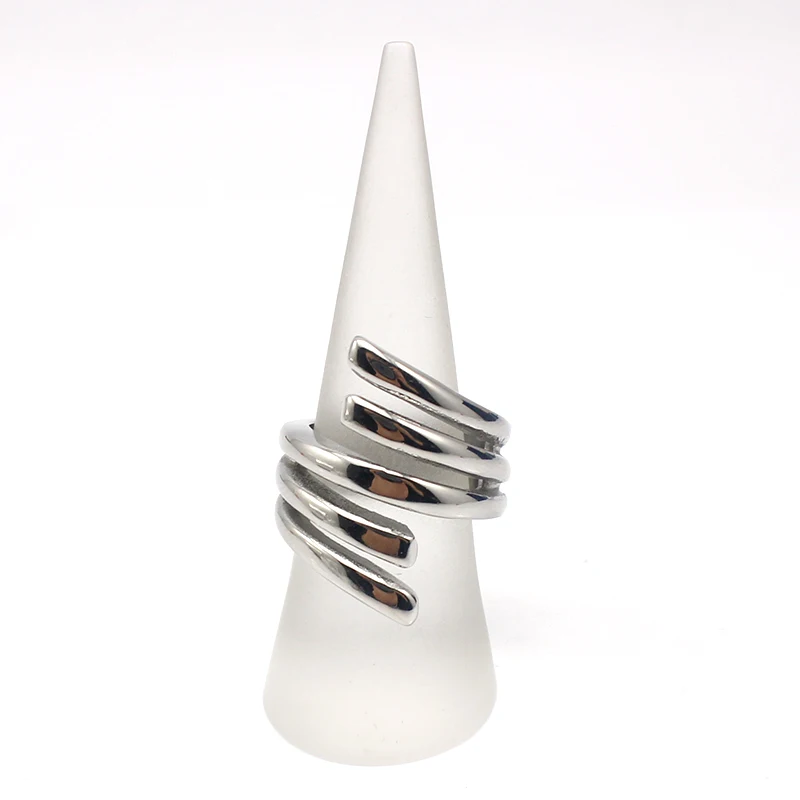 Fashion Punk Style 316L Stainless Steel Metal High Polish Summer Unique Women Angel Wing Ring Bird Feather Design Silver|feather ring|designer