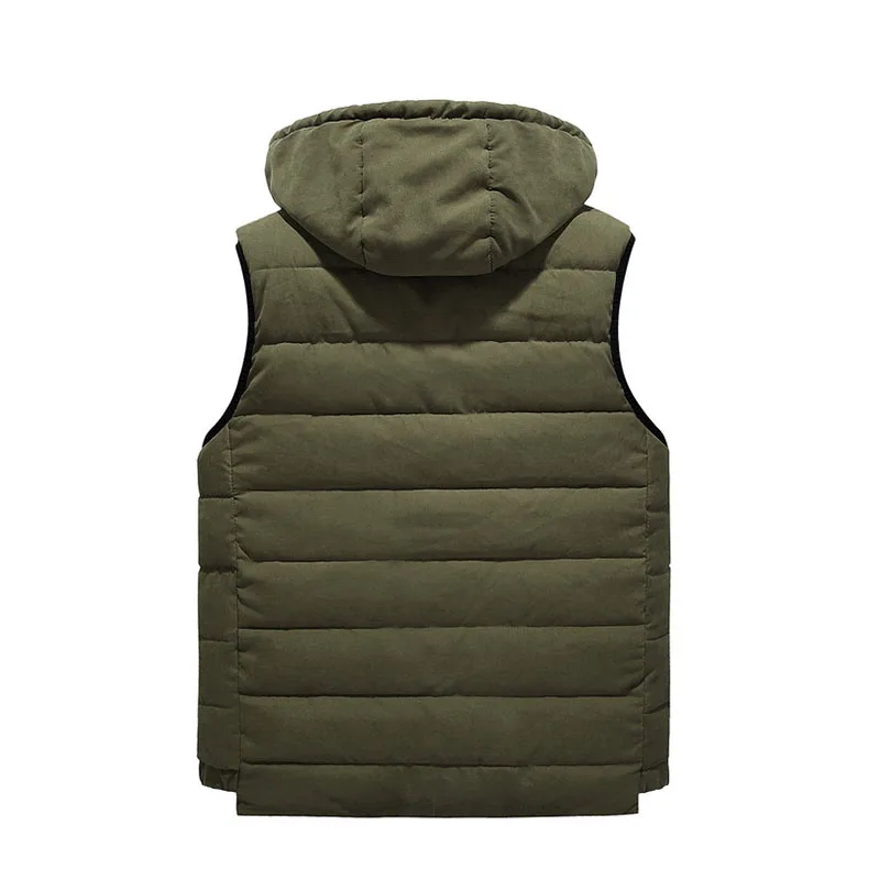 Мужская парка 4XL-8XL, жилет с капюшоном, зима-осень, новая Толстая Теплая Повседневная ветровка, мешковатая стеганая верхняя одежда, жилет, куртка без рукавов