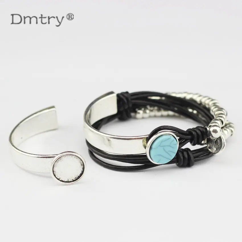Dmtry 3 шт. античное посеребренное Покрытие половина манжеты крючок для браслета