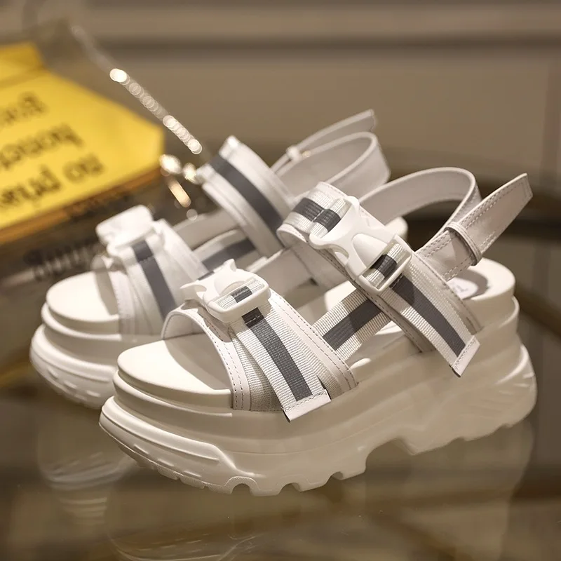 Fujin/женские сандалии на толстой подошве сезон лето Прямая поставка Корейская