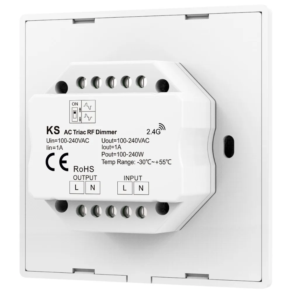 220V 230V 110V AC симисторный регулятор светодиодного освещения Беспроводной РЧ с регулируемой яркостью ручка переключателя с 2,4G пульт дистанционного управления для одного Цвет светодиодный лампы