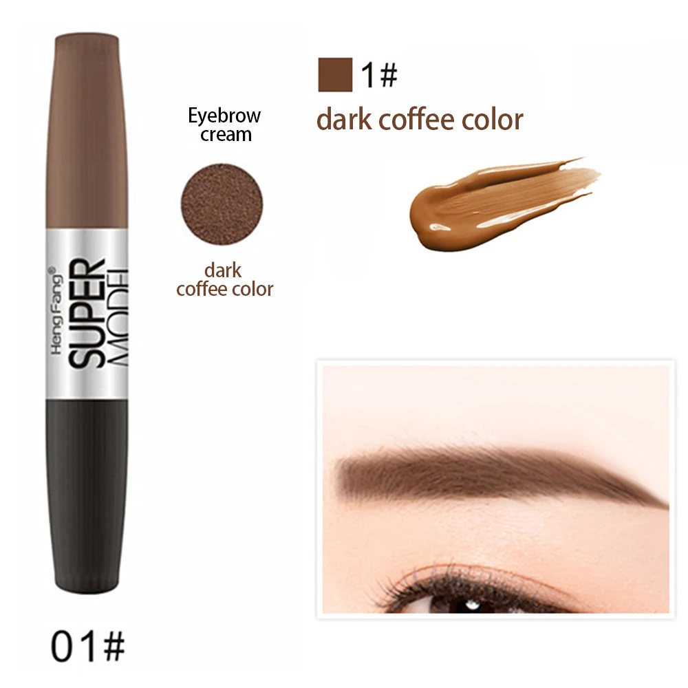 1 PC 2 in 1 Double-head Design Eyebrow Cream Mascara Combination Long-lasting Makeup No Blooming Waterproof make up Tool TSLM2
