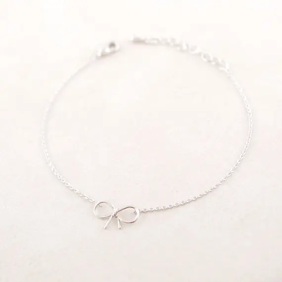 Shuangshuo Dainty Bow Bracelets for Women Brass Bracelet pulseras erkek bileklik Stainless Steel Knot Charm SL001 | Украшения и