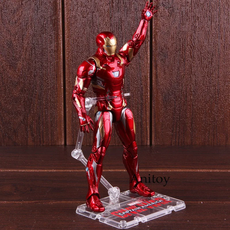 Фигурка железного человека Капитан Америка, фигурка железного человека, ПВХ, Marvel, Мстители, игрушки, фигурка, Коллекционная модель, игрушка 17,5 см