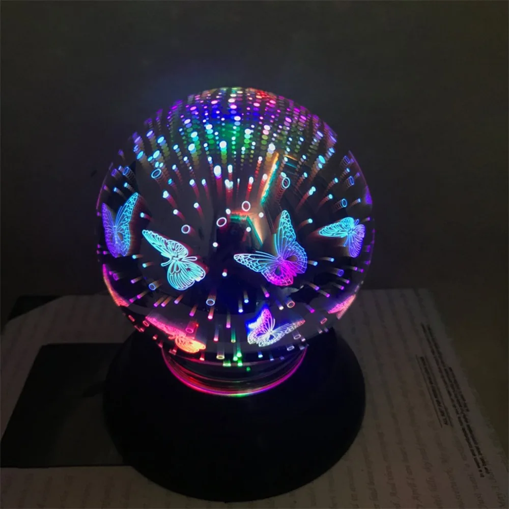 Креативный 3 D волшебный стеклянный корпус лампа USB прямая вилка аккумулятор