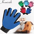 Щетка для собак KEMISIDI, перчатка для чистки домашних животных, массажная Расческа для ухода, поставка, щетка для чистки пальцев, щетка для кошек, перчатка для собак