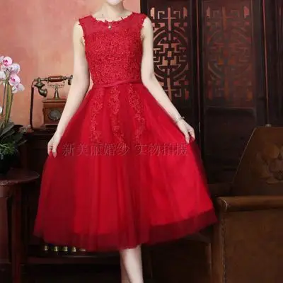 Robe De Soiree, кружевные Короткие вечерние платья, вышивка бисером, перспектива, открытая спина, vestido de festa, платья для выпускного вечера - Цвет: wine red
