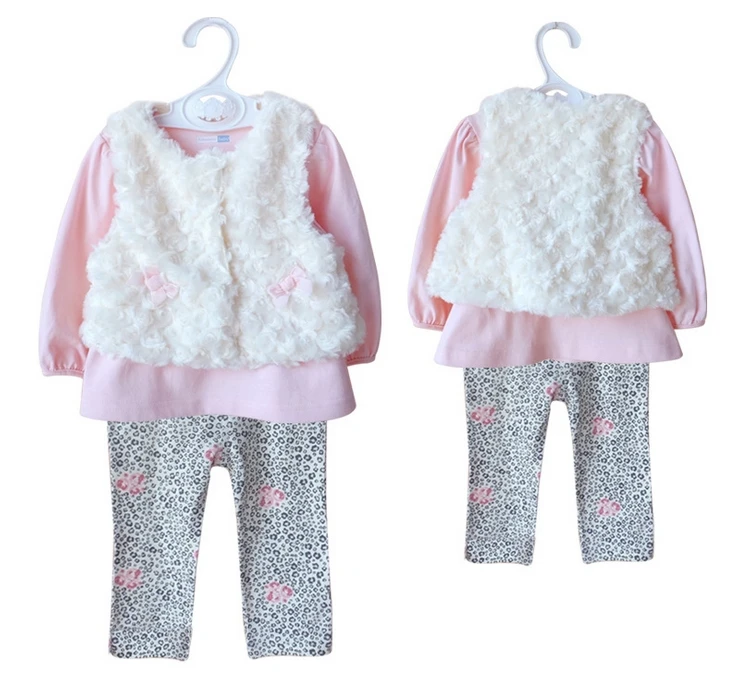 Комплект одежды для маленьких девочек из 3 предметов футболка принцессы флисовый