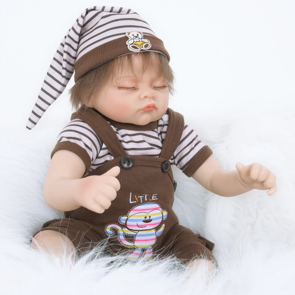 

22" 55cm Mohair Cotton Body Reborn Baby Dolls Newborn Baby Doll Lifelike Newborn Babies Toys