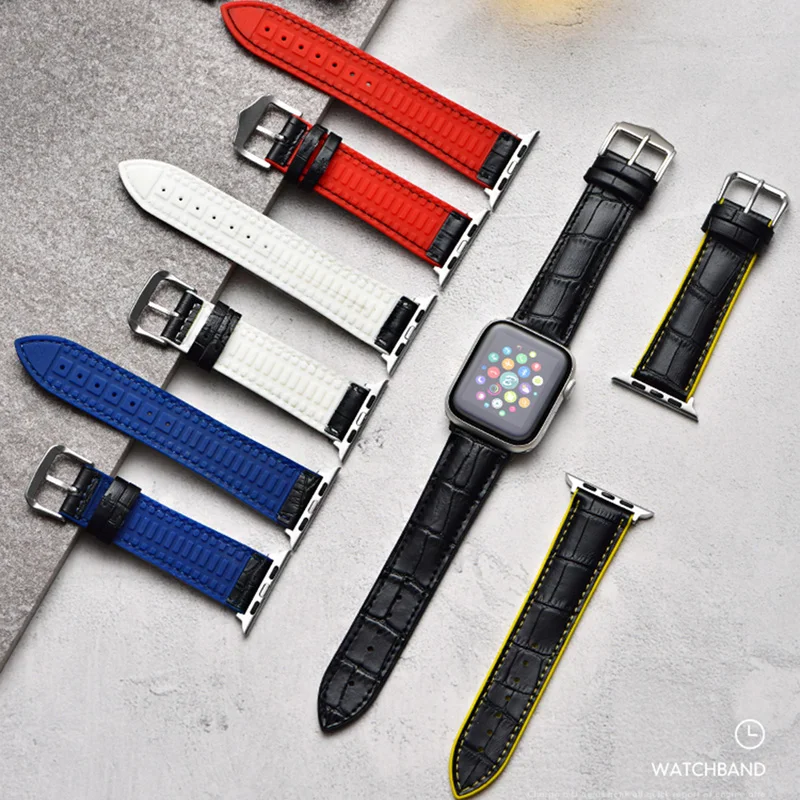 От MU SEN Цвет Лидер продаж кожаный ремешок для наручных часов Apple Watch версии 4/3/2/1