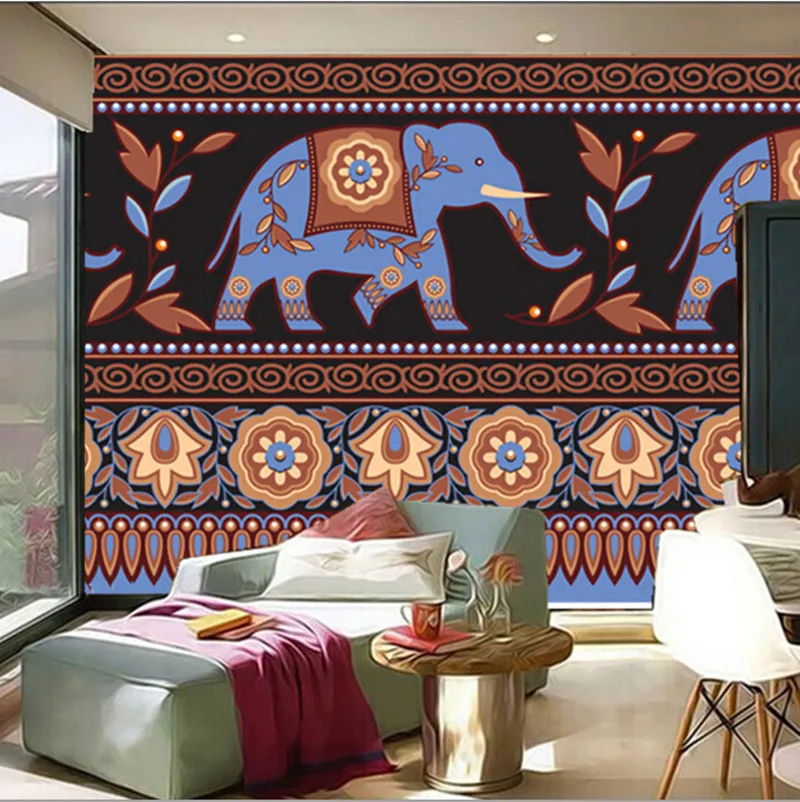 Объемная Большая фреска на заказ индийская Классическая с изображением слона