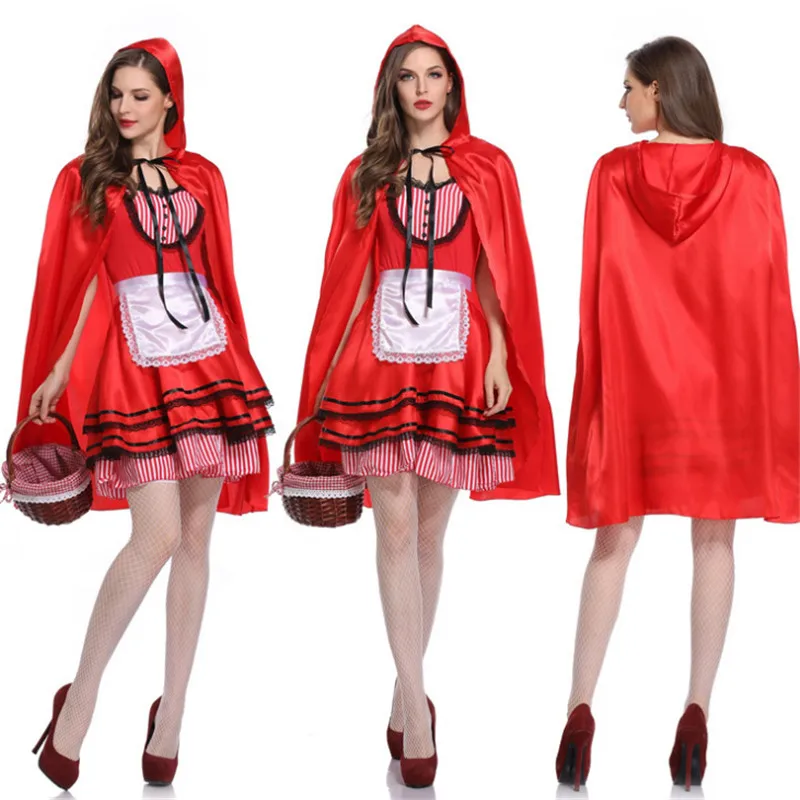 high quality red sexy maid cosplay Dress plus size adults little riding hood costume for girls halloween costumes women | Тематическая