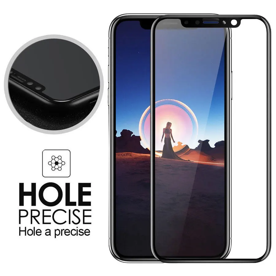 5D закругленные края полное покрытие закаленное стекло для iPhone X XS MAX XR 6 6s 7 8 Plus