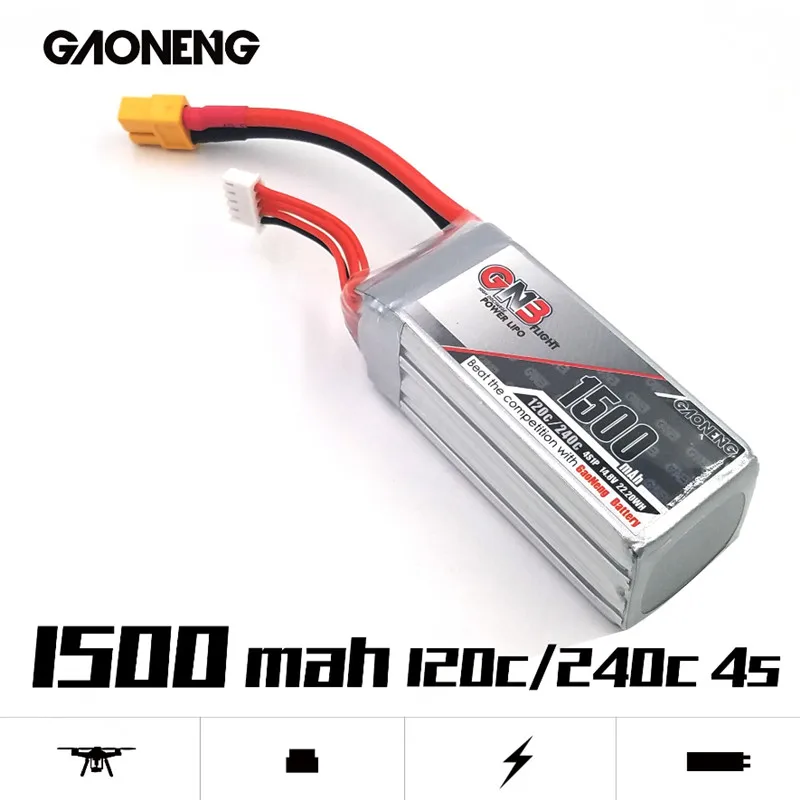 Квадрокоптер Gaoneng GNB 1500 мА · ч 14 8 в 120C/240C 22.2WH Lipo аккумулятор XT60 штекер 250 3D FPV