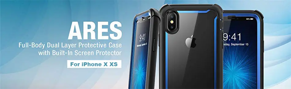 Для iphone X Xs чехол 5,8 дюймов i-Blason Ares серия полный корпус Прочный Прозрачный Бампер чехол со встроенной защитной пленкой