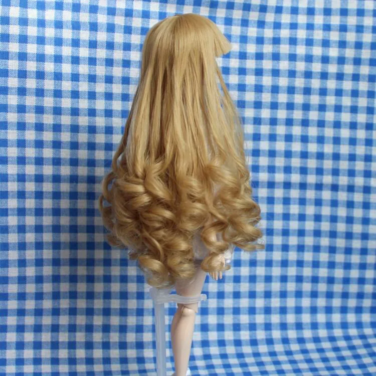 F Only hair 1/12 готовой головной убор волосы трессы для кукол кукла парик для шарнирной куклы кудри кукольный парик аксессуары - Цвет: F Only hair