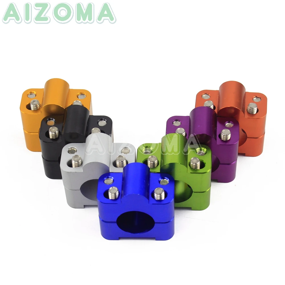 7 Colors CNC Motorcycle Handlebar Riser Kit 1 1/8&quot or 28mm Universal Fat Bar Clamps 1.125'' for Suzuki Honda Yamaha ATV Scooter |