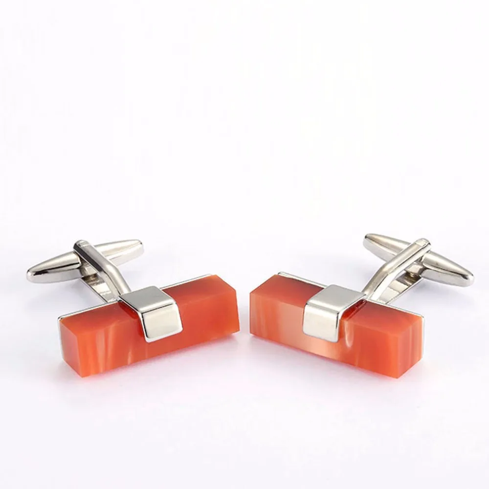 KBAP Red Carnelian Cufflinks for Men French Shirt Sleeve Button Cuff Links Wedding Favor Cufflink Link Fashion Jewelry | Украшения и