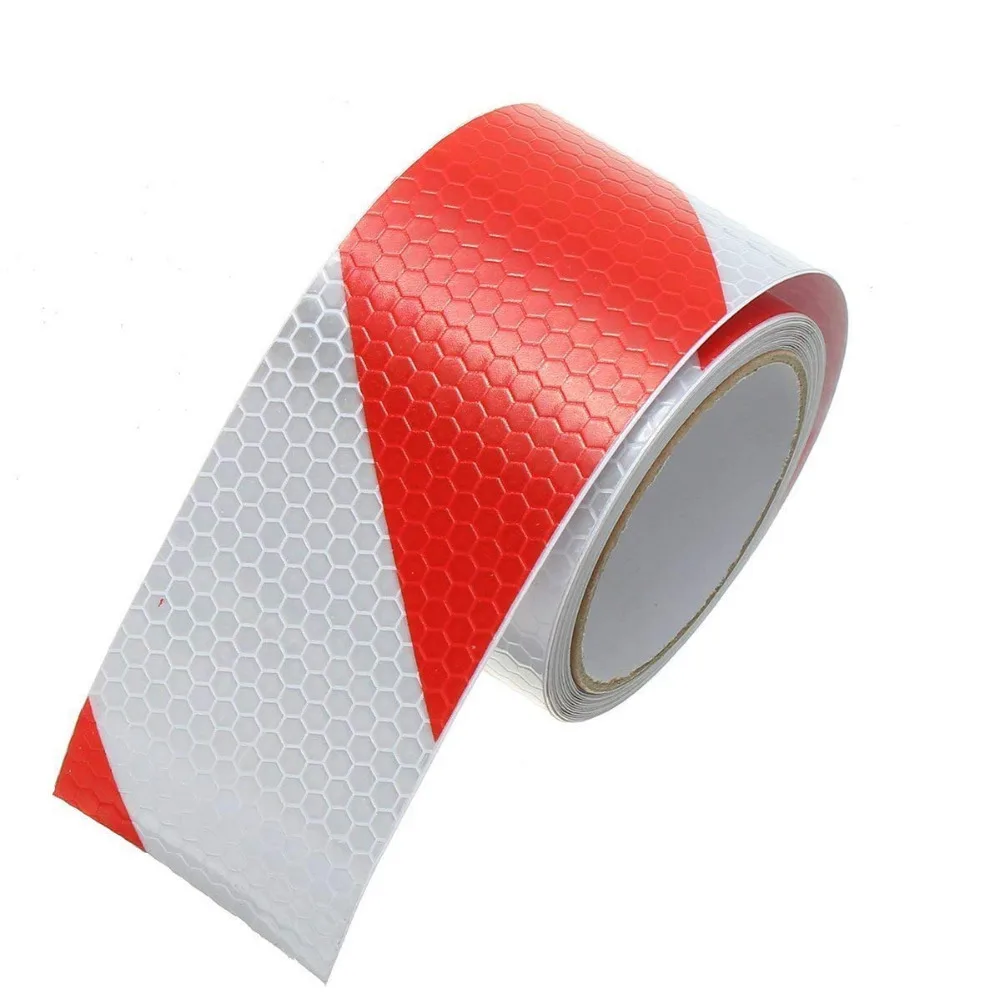 300CM*5CM Red with White Twill Reflective Tape Self-adhesive Safety Warning Conspicuity Night Reflector Strip Film Sticke | Автомобили и