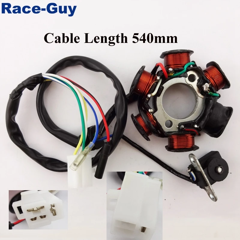 6 полюсные катушки зажигания статор магнитный ротор для двигателя GY6 50 куб. См