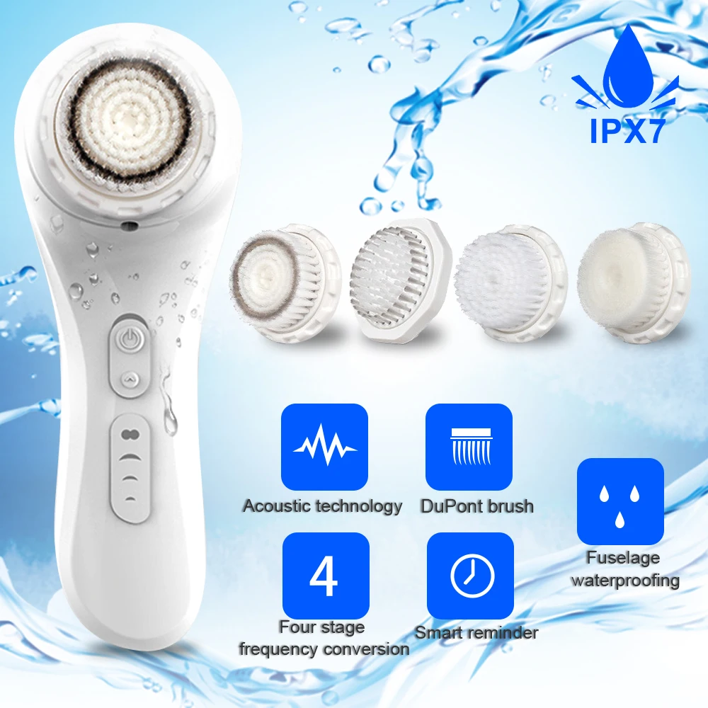 

Ultrasonido очищение и массаж поры кожи очиститель уход звуковая щетка для отжима средство для удаления прыщей и угрей Электрический Водонепрон...