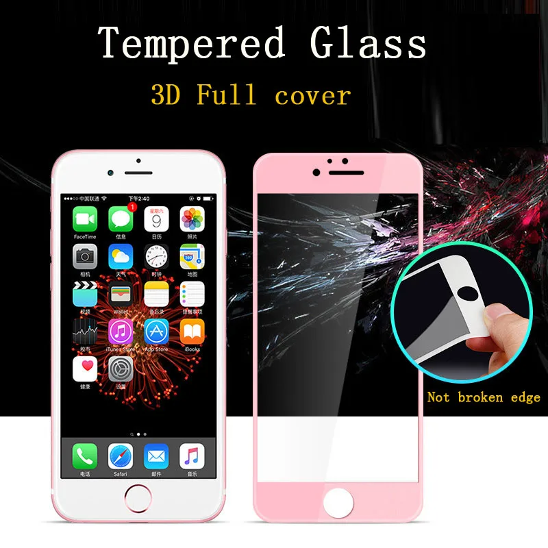 3D мягкий край 9H закаленное стекло для iPhone 8 7 6 6S Plus полное покрытие Защита экрана