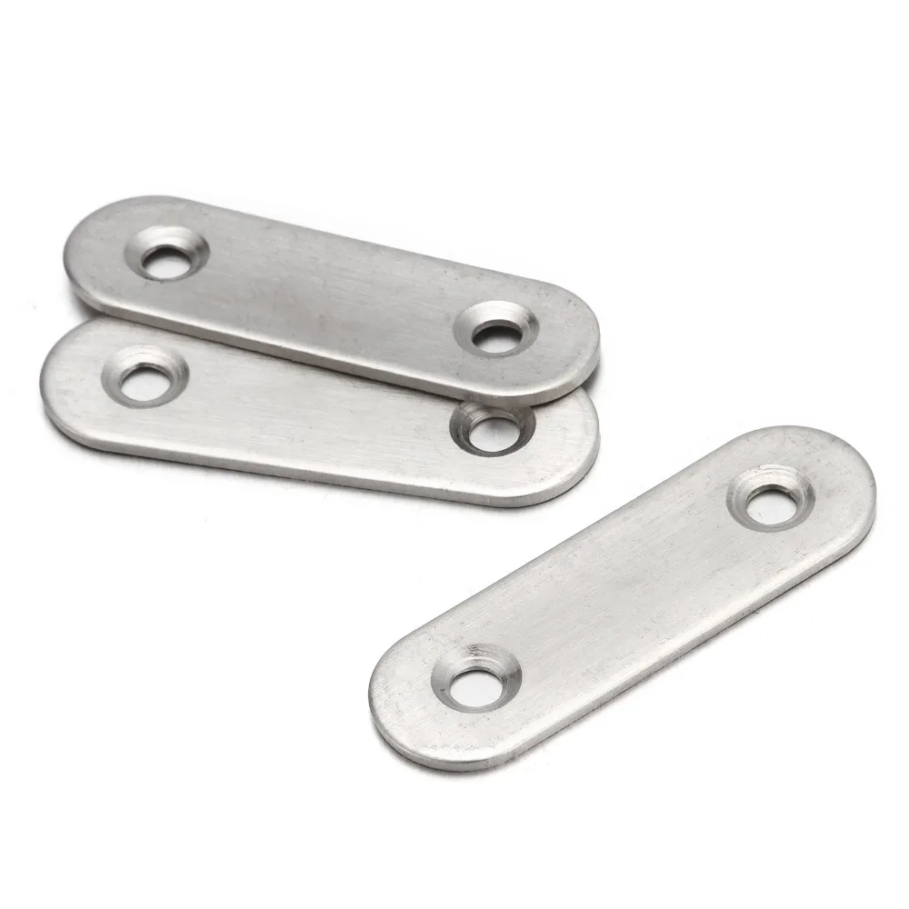 10pcs Stainless Steel Corner Brackets Flat Straight Brace Mending Plates Fixing Repair | Обустройство дома